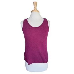 EILEEN FISHER Linen Blend Knit Sleeveless Top in Rose Pink Size Medium Womens